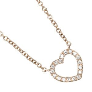 TIFFANY 18k Gold Diamond Heart Necklace